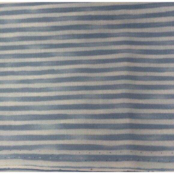 Blue & Blue Striped Cotton Fabric 10" x 42" Clothworks Sewing Crafts - Picture 3 of 10